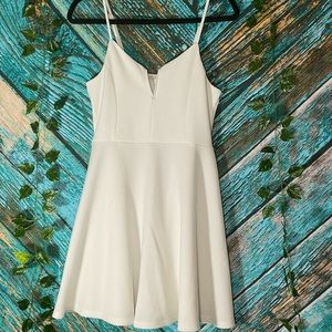 Haute Monde White Sleeveless Fit & Flare Dress